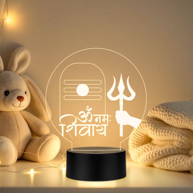 Om Namah Shivay Shivling Night lamp with Warm White Light Temple, Home Decoration